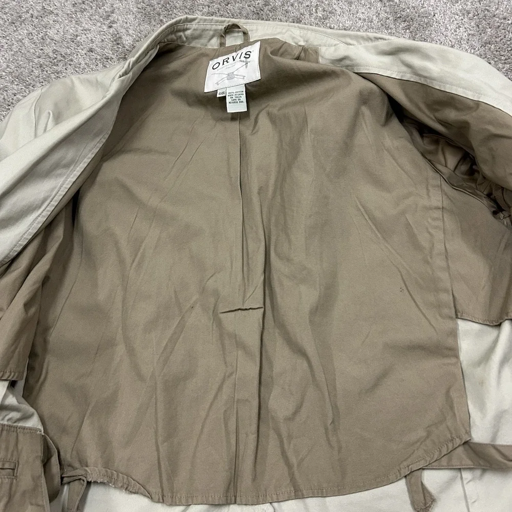 Orvis Canvas Blazer Jacket Mens 44R 2 Button‎ Safari Outdoor Beige